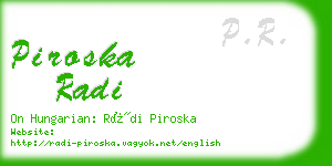 piroska radi business card